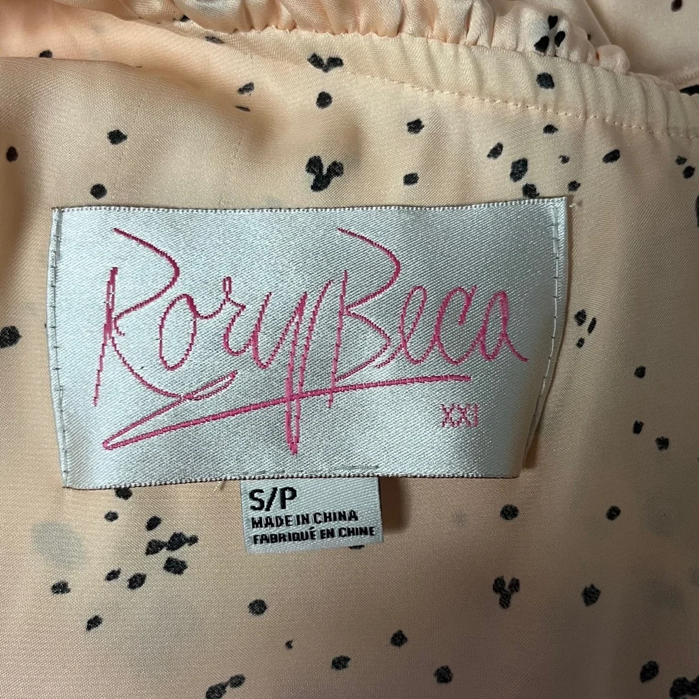 Rory Beca Peach Ruffle One Shoulder Mini Dress Size Small